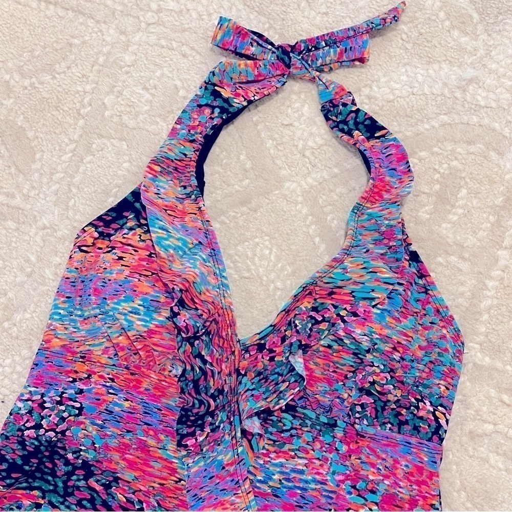 Spanx Ruffle Tankini Swim Top Small - Picture 2 of 8